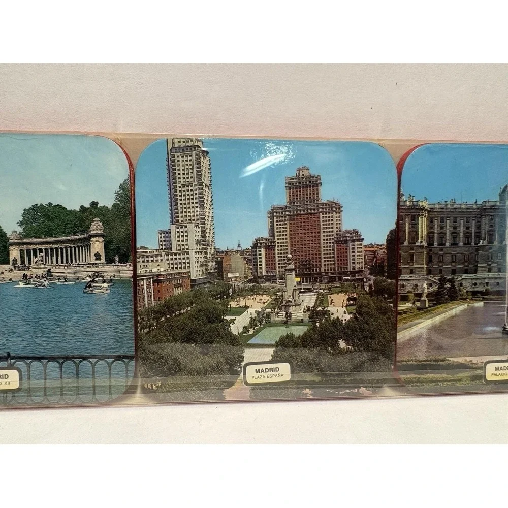 Spain Tourist Souvenir Coaster Set of 6 iconic places Espana cork back‎ vintage